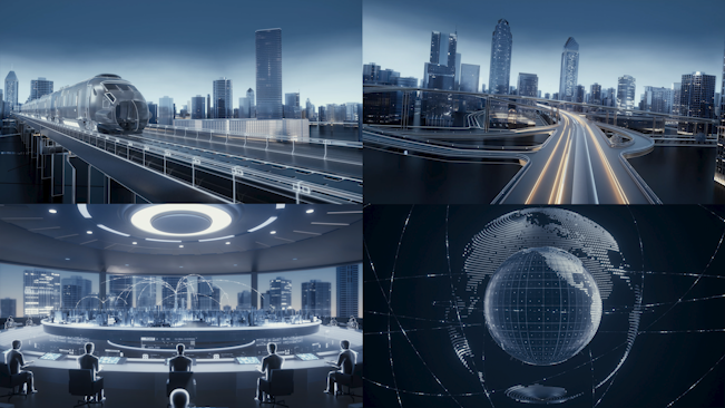 现代科技虚拟城市穿梭