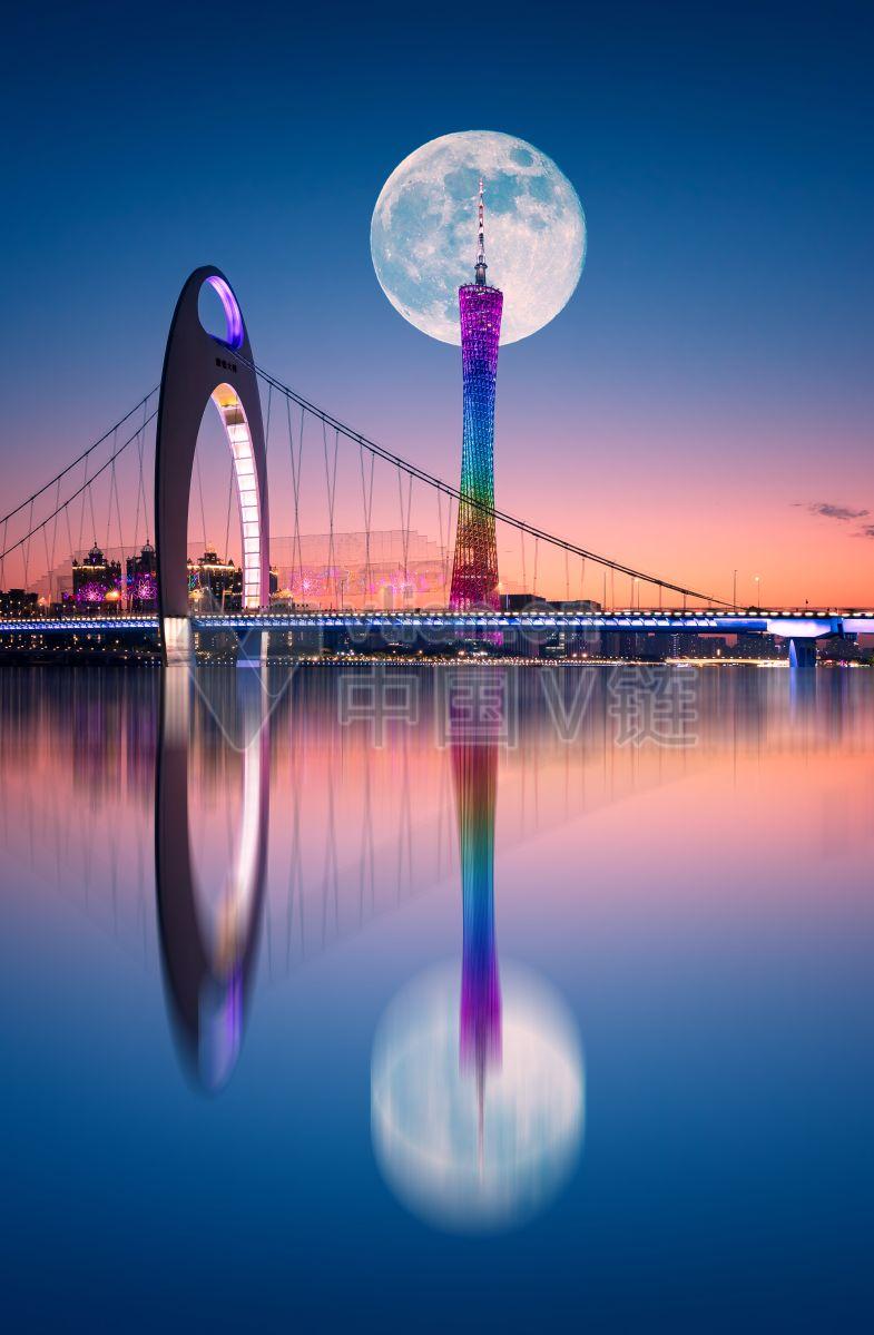 广州塔与猎德大桥夜景